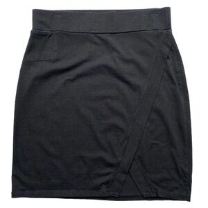 Toad & Co Skirt Womens Size Medium Black Athleisure Jersey Knit Faux Wrap